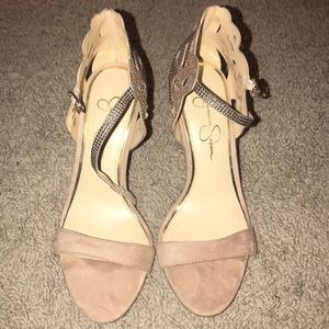 Jessica Simpson Nude Heels With Sparkles